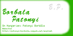 borbala patonyi business card