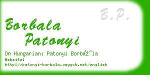 borbala patonyi business card